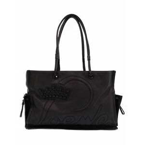 Loewe Studded Tote Crossbody Bag Leather Black